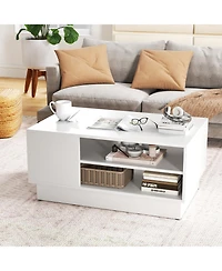 Slickblue 2 Tier Coffee Table with Open Storage Shelves