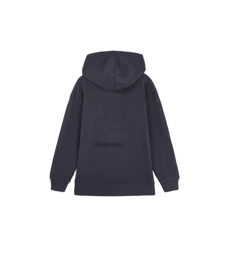 Scalpers Little Girls Embossed Skull Zip Hoodie