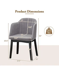 Slickblue Velvet Upholstered Dining Chair Set of 2 with Curved Backrest