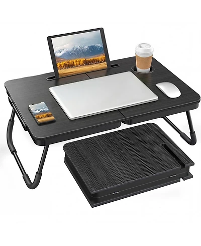 Gnuadz 17" Foldable Laptop Bed Desk Tray Table Cup Holder