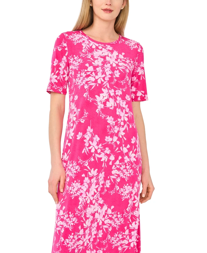 Msk Women's Elbow Sleeve Keyhole Back Maxi Dress