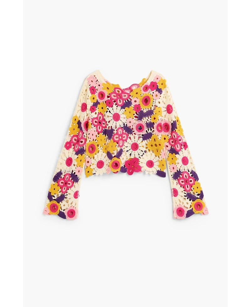 Desigual Women's Multicolor Crochet Sweater