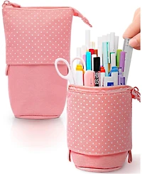 Gnuadz Standing Pencil Case Cute Stand Up Pouch Telescopic Pen Holder School Office Supplies
