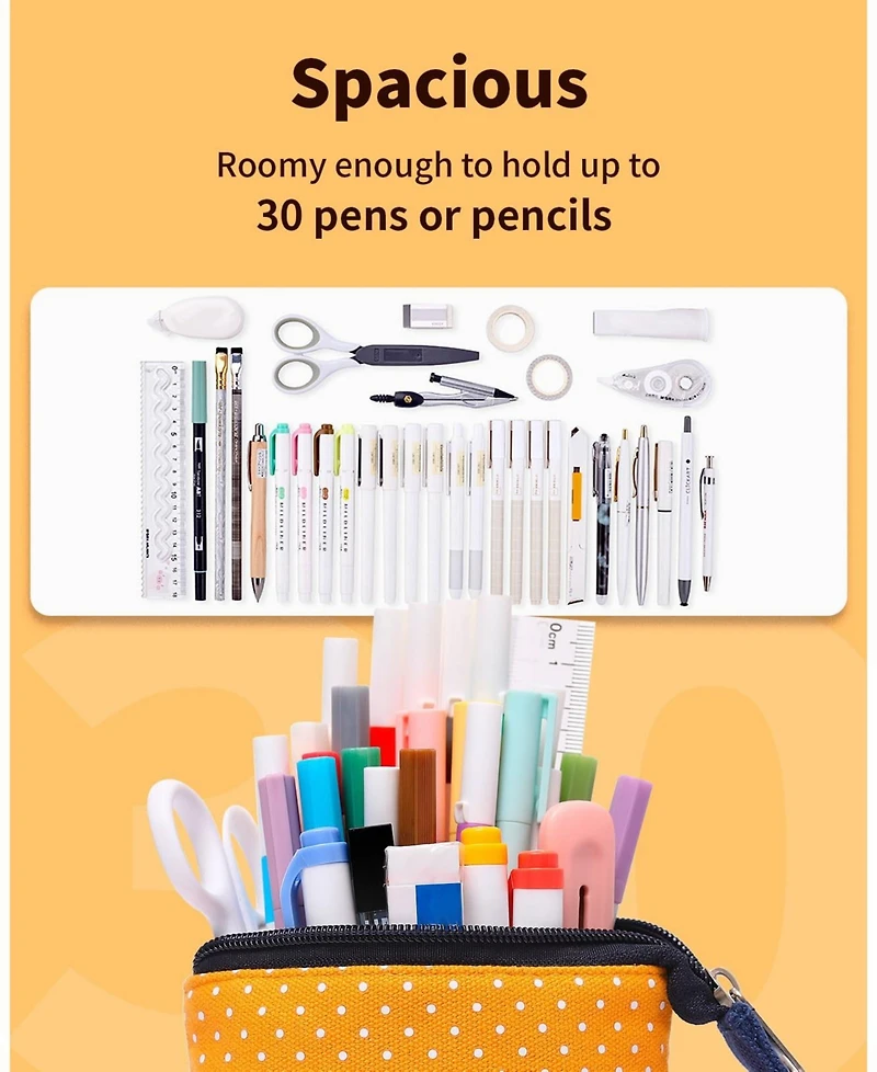 Gnuadz Standing Pencil Case Cute Stand Up Pouch Telescopic Pen Holder School Office Supplies