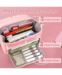 Gnuadz Super Large Pencil Case 3 Compartments Cute Pouch Zipper Portable Stationery Pen School Supplies Teen Girl