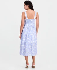 Sam Edelman Women's Palm Print Square-Neck A-line Dress
