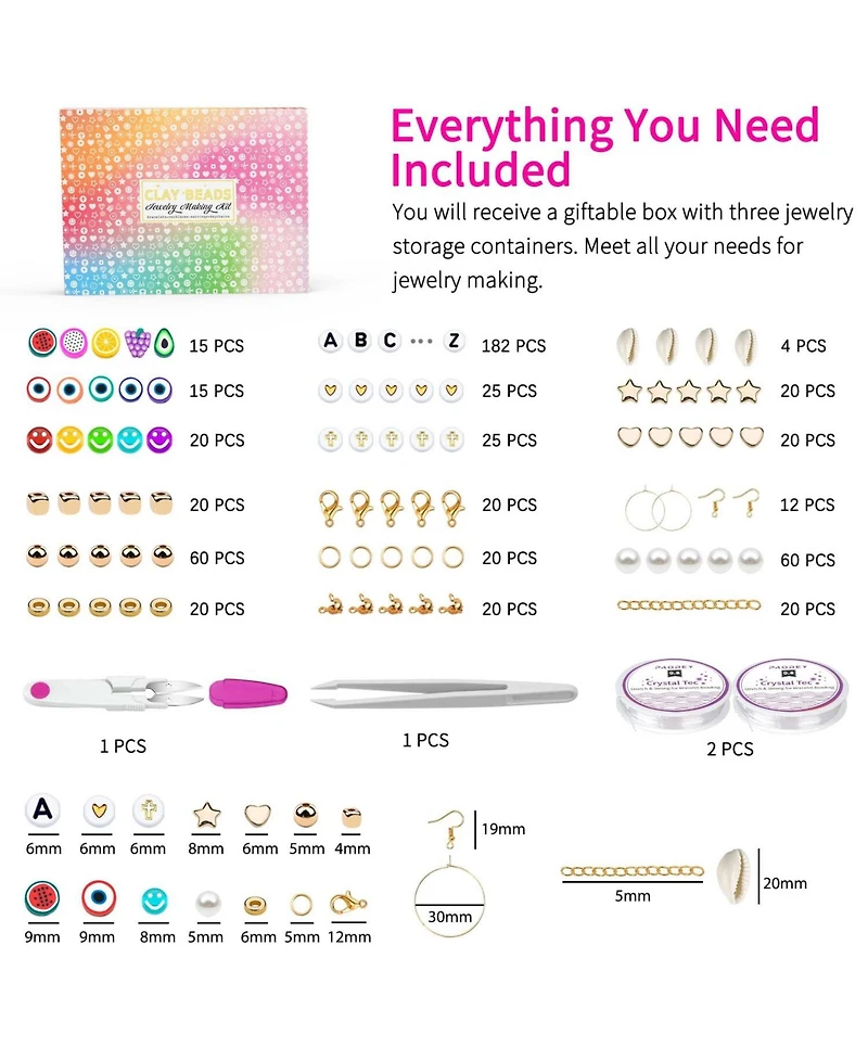 Gnuadz 12000 Clay Beads Bracelet Making Kit Friendship Crafts Gift Teens Adults 48 Colors