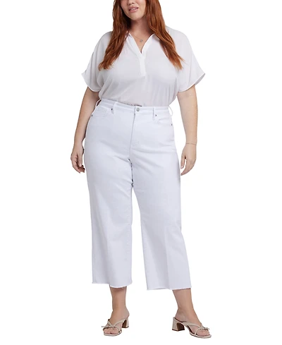 Nydj Plus Coco Relaxed Wide-Leg Crop Jeans
