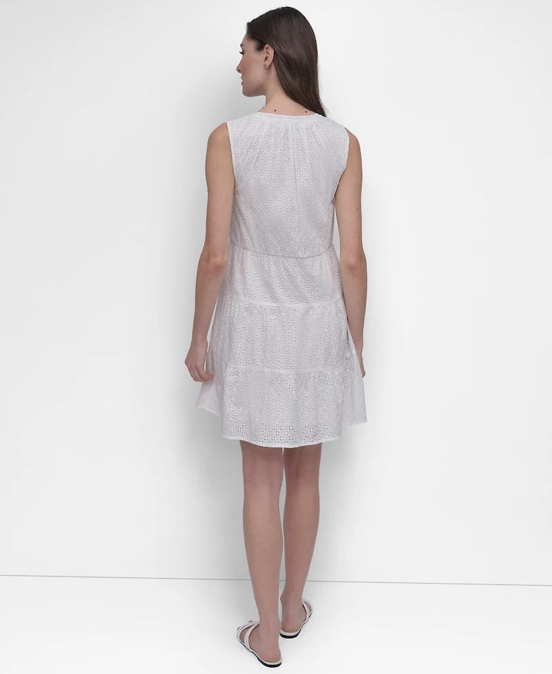 Dkny Jeans Women's V-Neck Tiered Pull-On Dress