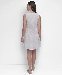 Dkny Jeans Women's V-Neck Tiered Pull-On Dress