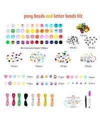 Gnuadz 1250pcs Friendship Bracelet Kit Pony Kandi Beads Nylon Thread Diy Craft