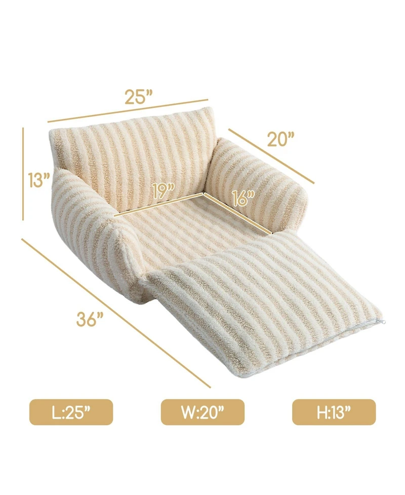 Aronkl Fluffy Plush Cat Bed Double Layer Soft Pet Couch Sofa Nest Comfortable Sleeping Easy Clean For Small Cats Dogs