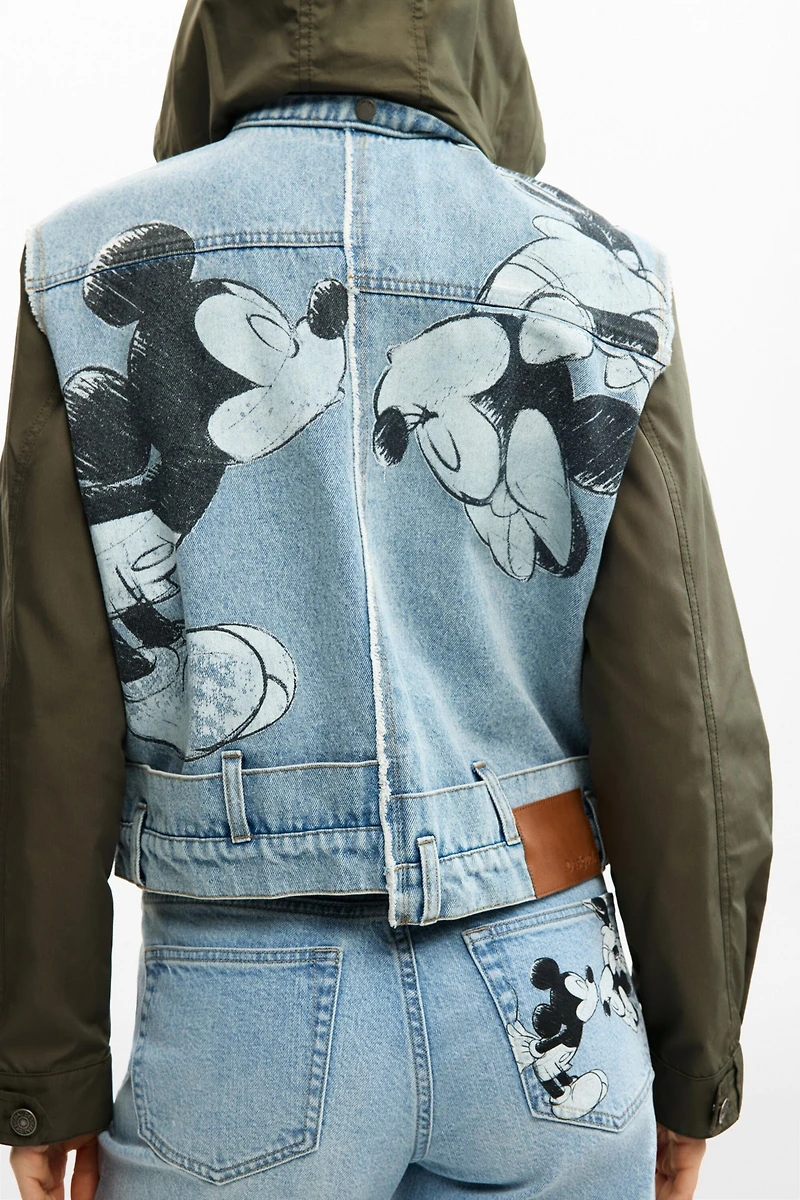 Desigual Women's Bimaterial parka Mickey Mouse