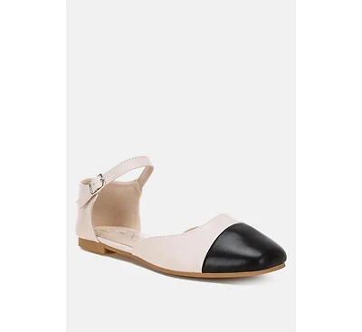 London Rag Womens Clevea Dual Tone Pin Buckle Ballet Flats