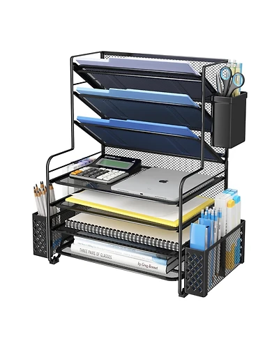 Gnuadz 7 Tier Desk File Organizer Letter Tray Pen Holder Hanging Basket