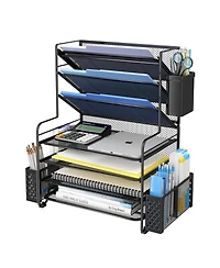 Gnuadz 7 Tier Desk File Organizer Letter Tray Pen Holder Hanging Basket