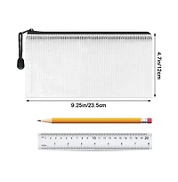 Gnuadz 20pcs Mesh Zipper Pouch A6 Clear Pencil Case Travel Storage Bag