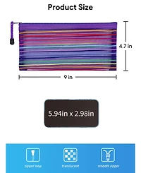 Gnuadz 40pcs Zipper Mesh Pouch Storage Pencil Case Multipurpose School Office Cosmetic Travel Accessory