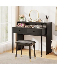 Slickblue Extendable Rolling Desk with 2 Storage Drawers Home Office