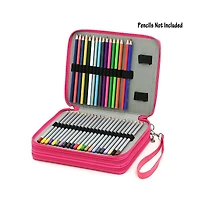 Gnuadz Pu Leather Pencil Case 120 Slot Holder Handle Strap Box