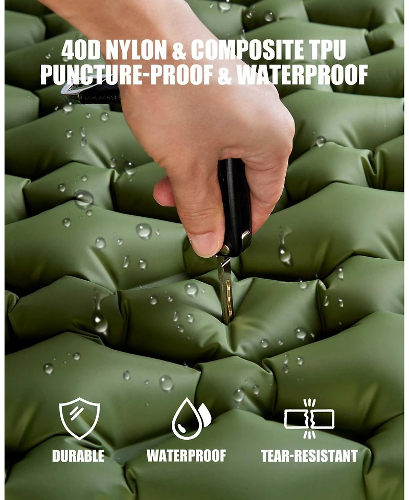 Gnuadz Self Inflating Sleeping Pad with Foot Pump for Camping Hiking Outdoor Recreation Gear