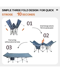 Gnuadz Camping Cot Folding Heavy Duty Guest Bed Outdoor Nap Camping Outdoor Recreation Gear