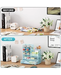 Gnuadz Mesh Pen Holder with Drawer Organizer