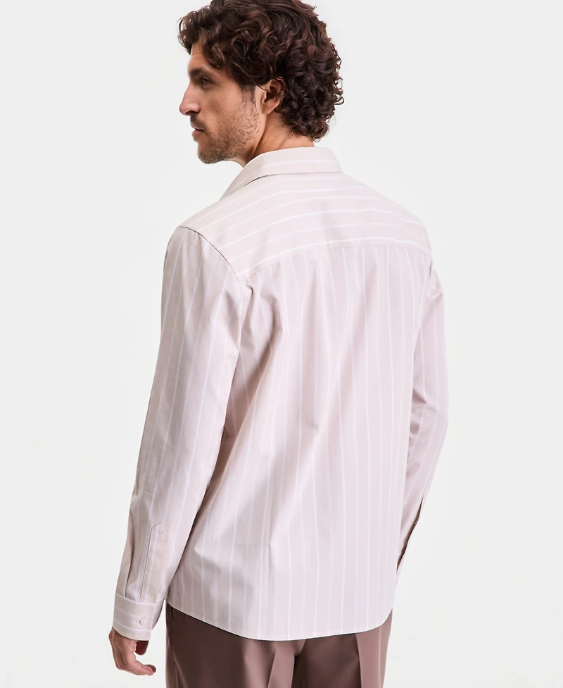 Alfani Men's Tanner Striped Long-Sleeve Shirt, Macy's Exclusive