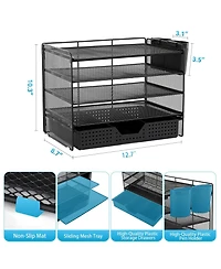 Gnuadz Desk Organizer 5-Tier Letter Tray Drawer Pen Holders File Storage