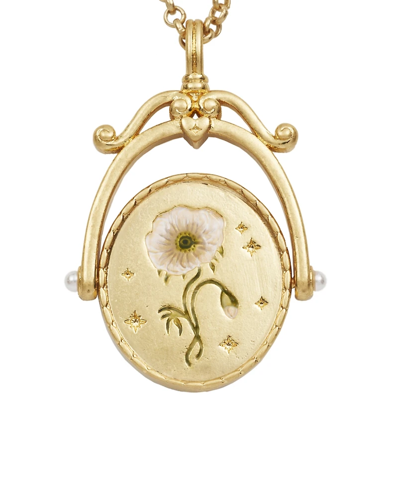 Fable England A Initial Anemone Gold Spinner Chain Necklace