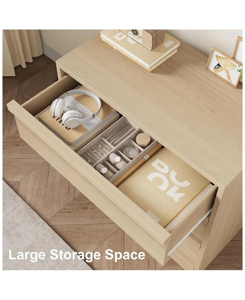 Gaomon 3 Drawer Wood Dresser with Modern Design for Bedroom
