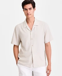 Alfani Men's Short-Sleeve Paperweight Solid Shirt, Macy's Exclusive