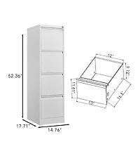 gaomon Vertical Steel Filing Cabinet with 4 Locking Drawers