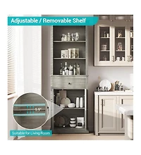gaomon Farmhouse Tall Bathroom Storage Cabinet with Adjustable Shelves