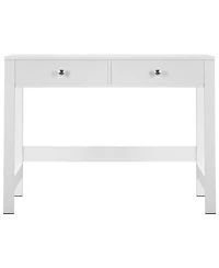 Sugift Small Desk with Drawers, Kids Desk for Bedroom, Modern Study Table, White