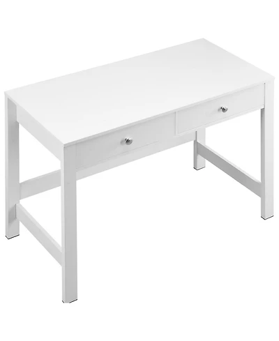 Sugift Small Desk with Drawers, Kids Desk for Bedroom, Modern Study Table, White