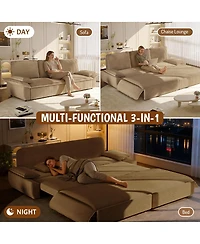 Streamdale Furniture 94.5" Corduroy King Pull Out Sofa Bed, 3-in-1 Convertible Sleeper