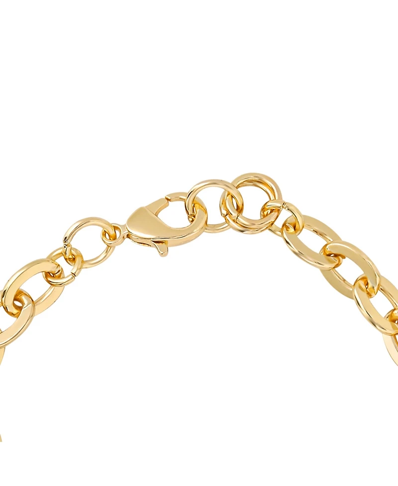 Juicy Couture Pearl & Icon Charm Bracelet, Gold Tone Link with Faux Pearls