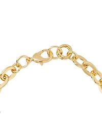 Juicy Couture Pearl & Icon Charm Bracelet, Gold Tone Link with Faux Pearls