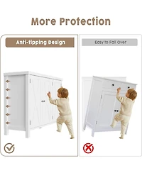 gaomon 35" Wood Farmhouse 4-Tier Shoe Cabinet