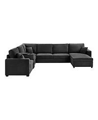 Streamdale Furniture 5-Seat 134" U-Shape Sectional Sofa with Chaise, Cup Holders & Storage