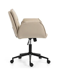 Streamdale Furniture Pu Criss Cross Swivel Desk Chair with Adjustable Armrests & Wheels