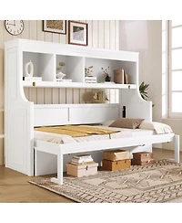 Streamdale Furniture Twin Size Murphy Bed with Desk and Storage Shelves