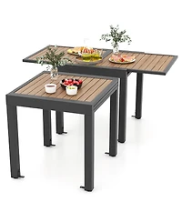 Gymax 31.5''-63'' Extendable Patio Table L-shaped Brace Included for Fixation Outdoor