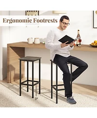 Gouun Counter Height Bar Stools Set of 4 with Wood Frame