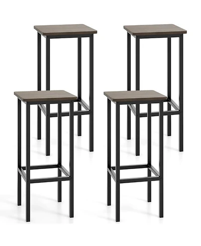 Gouun Counter Height Bar Stools Set of 4 with Wood Frame