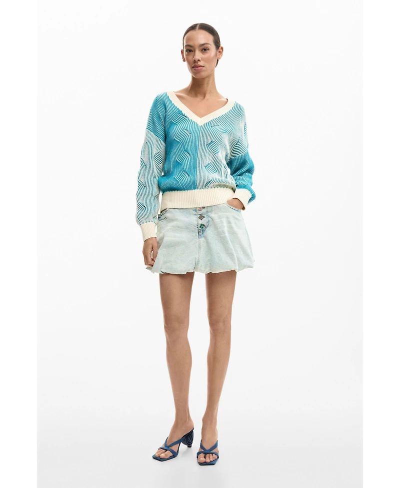 Desigual Women's Two-tone knitted sweater