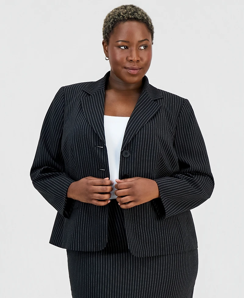 Le Suit Plus Three-Button Notch-Collar Jacket & Slim Skirt