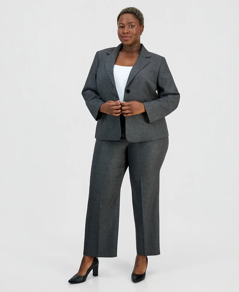 Le Suit Plus Four-Pocket Jacket & Fly-Front Wide-Leg Pants