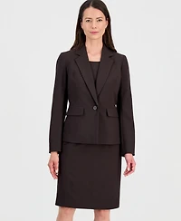Le Suit Women's One-Button Peplum Jacket & Basic Sheath Dress